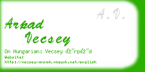 arpad vecsey business card